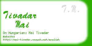 tivadar mai business card